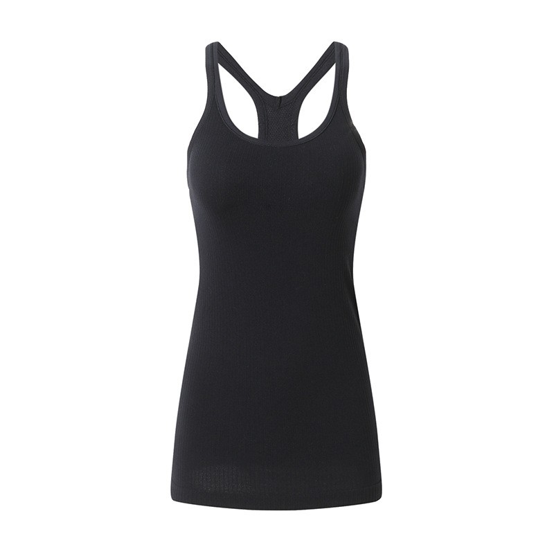 2 in 1 naadloze geribbelde racertop