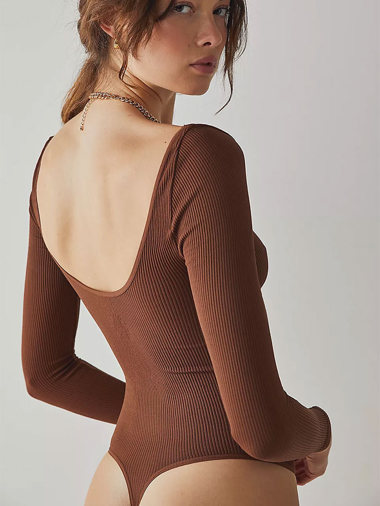 Contouren bodysuit met lange mouwen